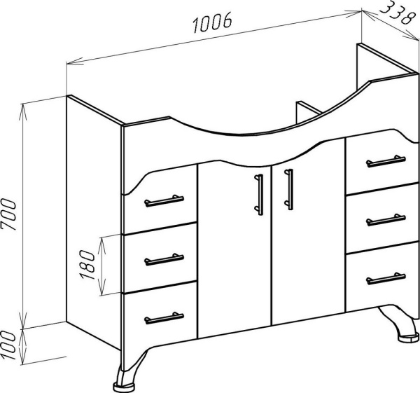 Тумба под раковину Bellezza Дрея 105 4631318000015